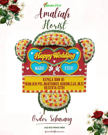 Papan Bunga Pernikahan Danau Panggang